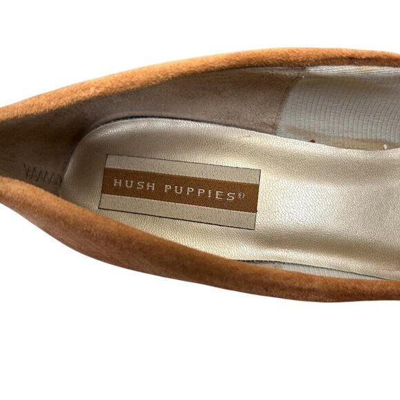 Hush Puppies Angel II Size 9 Suede Tan Heels Contemporary Minimalist Modern - Picture 6 of 8